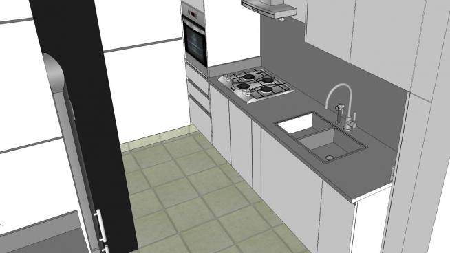 现代烹饪厨房室内装修SU模型下载_sketchup草图大师SKP模型