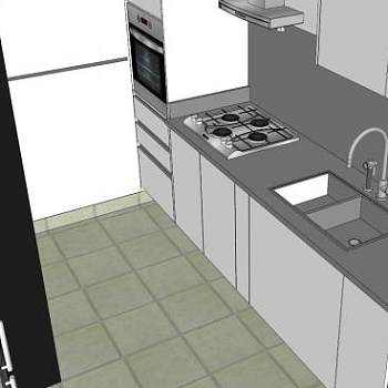 现代烹饪厨房室内装修SU模型下载_sketchup草图大师SKP模型