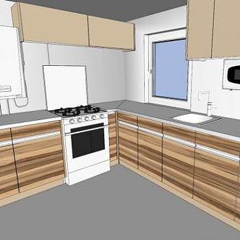 简约风格家电室内厨房SU模型下载_sketchup草图大师SKP模型