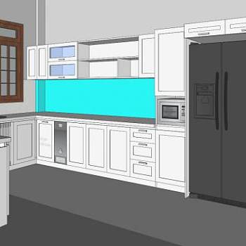 越南芽庄省室内厨房SU模型下载_sketchup草图大师SKP模型