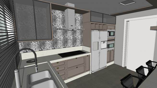 现代室内家具厨房SU模型下载_sketchup草图大师SKP模型