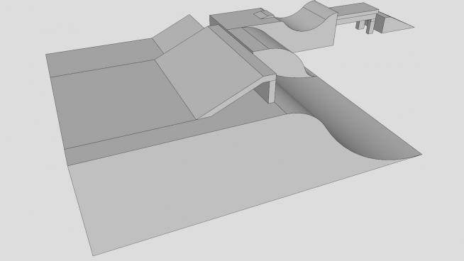 小型滑板场SU模型下载_sketchup草图大师SKP模型
