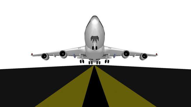 747飞机场跑道SU模型下载_sketchup草图大师SKP模型