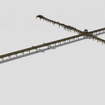 十字高架铁路桥SU模型下载_sketchup草图大师SKP模型