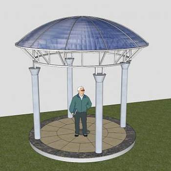 户外花园阳光亭SU模型下载_sketchup草图大师SKP模型