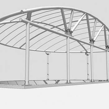 现代风格金属廊架SU模型下载_sketchup草图大师SKP模型