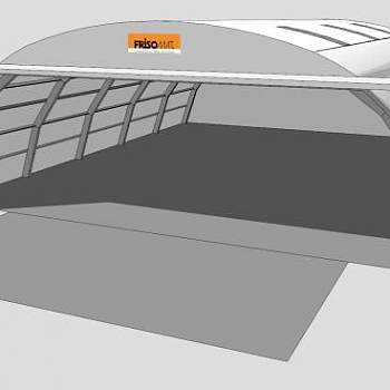 拱形钢棚仓库SU模型下载_sketchup草图大师SKP模型