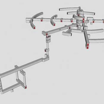 航天飞机控制室甲板系统SU模型下载_sketchup草图大师SKP模型