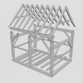 木框架小花园棚屋SU模型下载_sketchup草图大师SKP模型