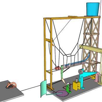 物理梁架设备设计SU模型下载_sketchup草图大师SKP模型