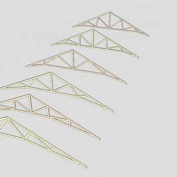 房屋屋顶三角桁架SU模型下载_sketchup草图大师SKP模型