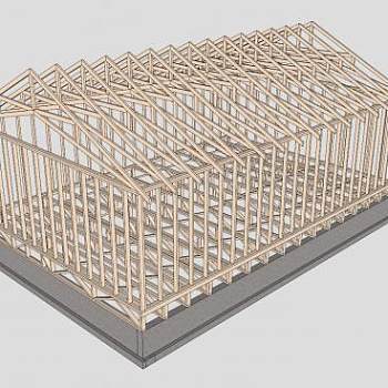 房屋桁架建筑SU模型下载_sketchup草图大师SKP模型