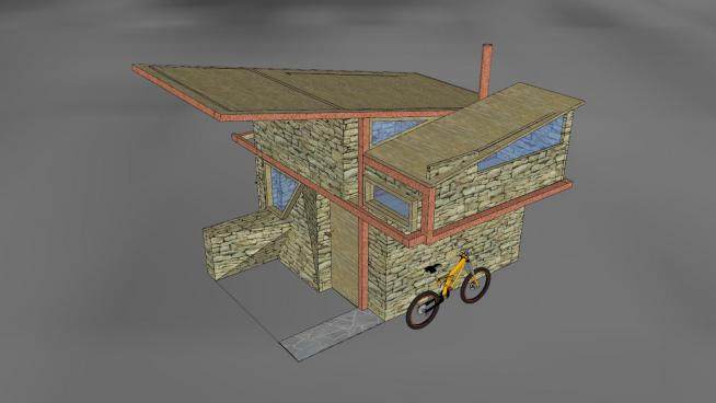 小型石砌房屋SU模型下载_sketchup草图大师SKP模型