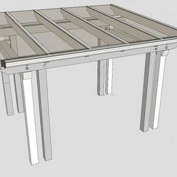 玻璃隔板廊架SU模型下载_sketchup草图大师SKP模型