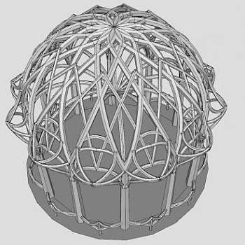 现代欧式园艺廊架SU模型下载_sketchup草图大师SKP模型