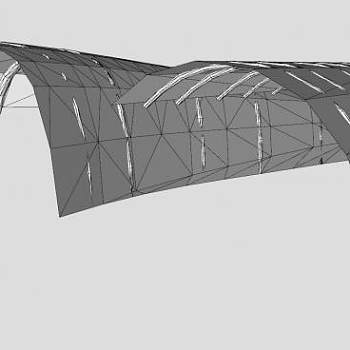 拱顶雨棚廊架设计SU模型下载_sketchup草图大师SKP模型