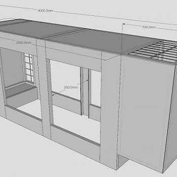 房屋露天棚架SU模型下载_sketchup草图大师SKP模型