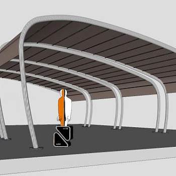 现代遮阳雨棚SU模型下载_sketchup草图大师SKP模型