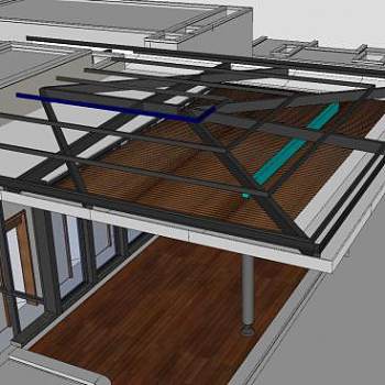 别墅露天廊架SU模型下载_sketchup草图大师SKP模型