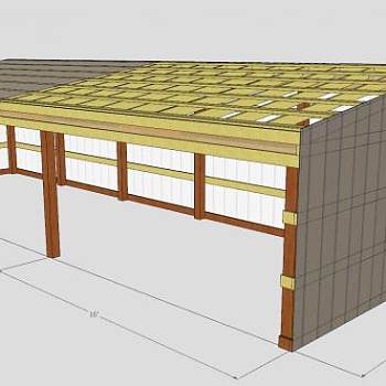 仓库货棚廊架SU模型下载_sketchup草图大师SKP模型