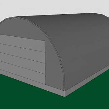 拱顶钢棚SU模型下载_sketchup草图大师SKP模型