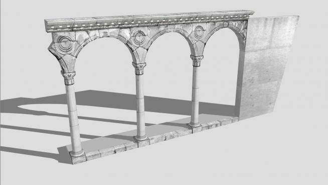 古罗马石柱拱门廊架SU模型下载_sketchup草图大师SKP模型