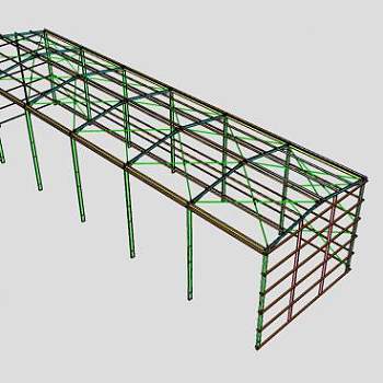 机库金属梁架设计SU模型下载_sketchup草图大师SKP模型