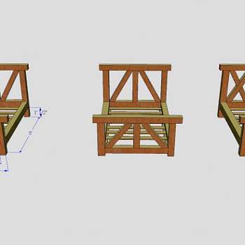 木床骨梁架设计SU模型下载_sketchup草图大师SKP模型