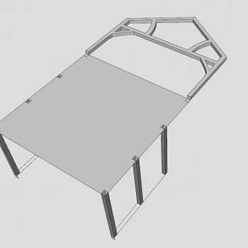 双层房屋门窗梁架SU模型下载_sketchup草图大师SKP模型