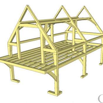 木架梁架SU模型下载_sketchup草图大师SKP模型