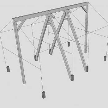 木架结构设计SU模型下载_sketchup草图大师SKP模型