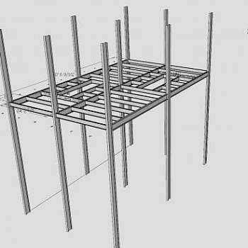 钢梁建筑SU模型下载_sketchup草图大师SKP模型