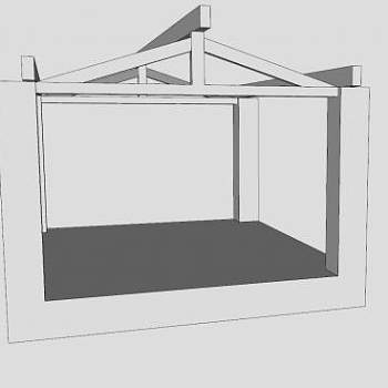 车棚框架廊架SU模型下载_sketchup草图大师SKP模型