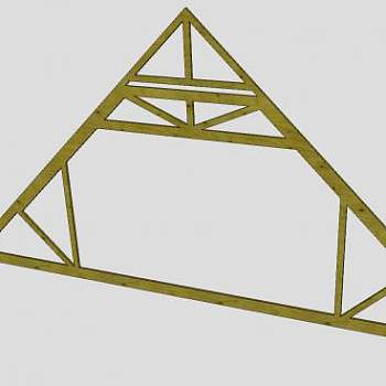 三角阁楼桁架SU模型下载_sketchup草图大师SKP模型