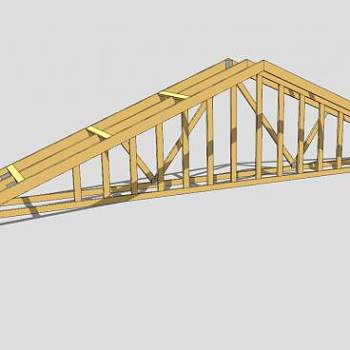 三角木制阁楼桁架SU模型下载_sketchup草图大师SKP模型