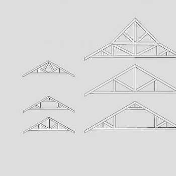 阁楼桁架组合SU模型下载_sketchup草图大师SKP模型