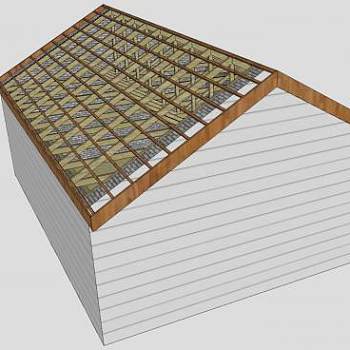 屋顶木制桁架SU模型下载_sketchup草图大师SKP模型