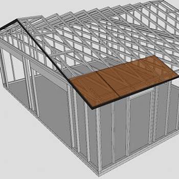 带侧储物柜的车库桁架SU模型下载_sketchup草图大师SKP模型