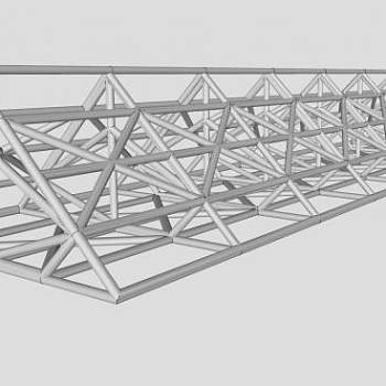 金属管状房屋桁架结构SU模型下载_sketchup草图大师SKP模型