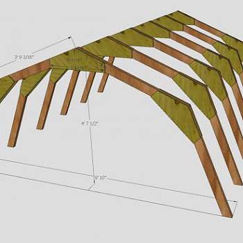 谷仓风格桁架小屋SU模型下载_sketchup草图大师SKP模型