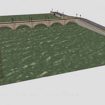 石制拱底直桥SU模型下载_sketchup草图大师SKP模型