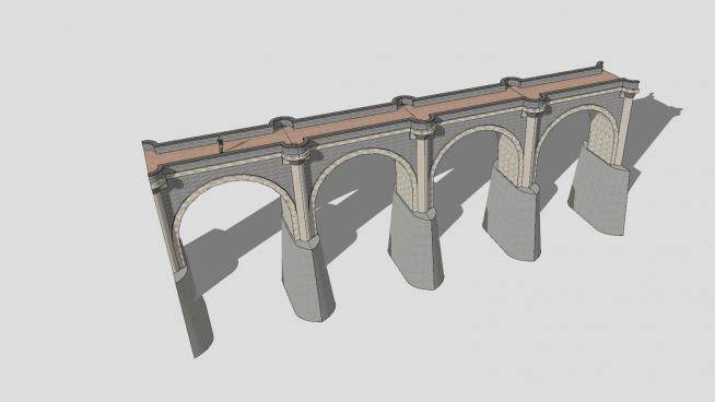 现代拱道高架石桥SU模型下载_sketchup草图大师SKP模型
