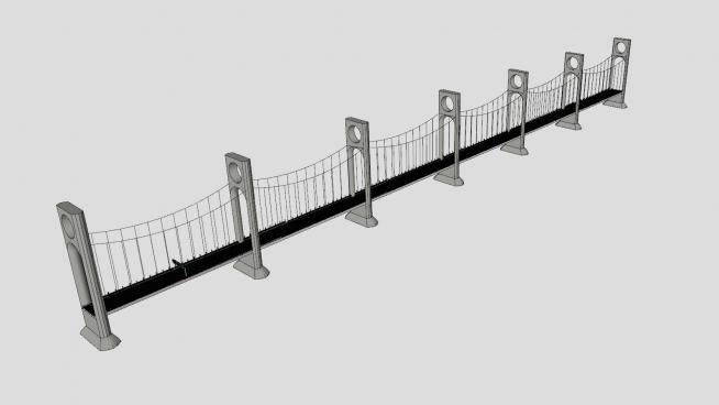 现代六跨公路桥梁SU模型下载_sketchup草图大师SKP模型