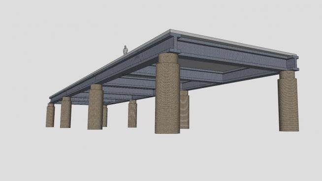 高架桁架公路桥梁SU模型下载_sketchup草图大师SKP模型