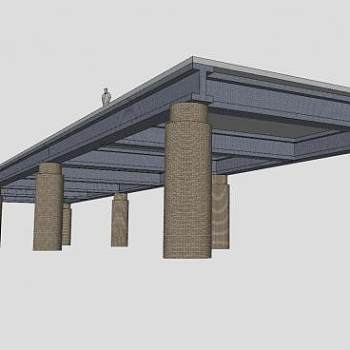 高架桁架公路桥梁SU模型下载_sketchup草图大师SKP模型