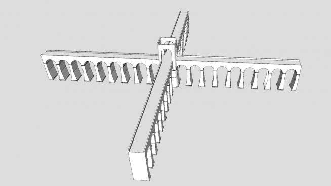 十字高架桥梁架SU模型下载_sketchup草图大师SKP模型