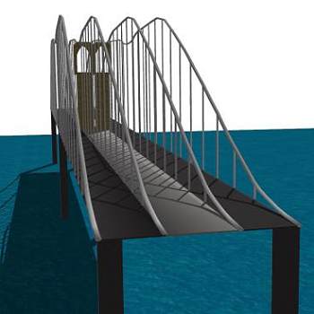 海上高架桥梁SU模型下载_sketchup草图大师SKP模型