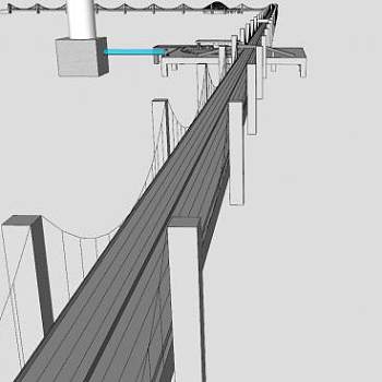 大型八车道桥梁SU模型下载_sketchup草图大师SKP模型