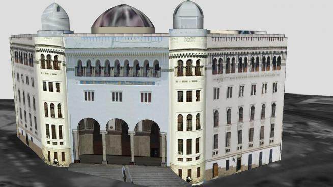 阿尔及利亚大邮局建筑SU模型下载_sketchup草图大师SKP模型