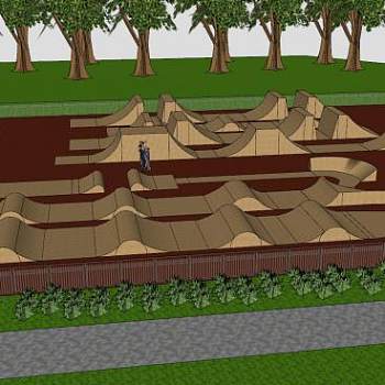 户外体育场公园建筑SU模型下载_sketchup草图大师SKP模型